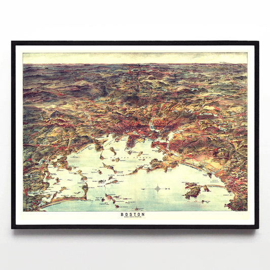“Boston & Environs” print by George E. Walker & Associates (1905)