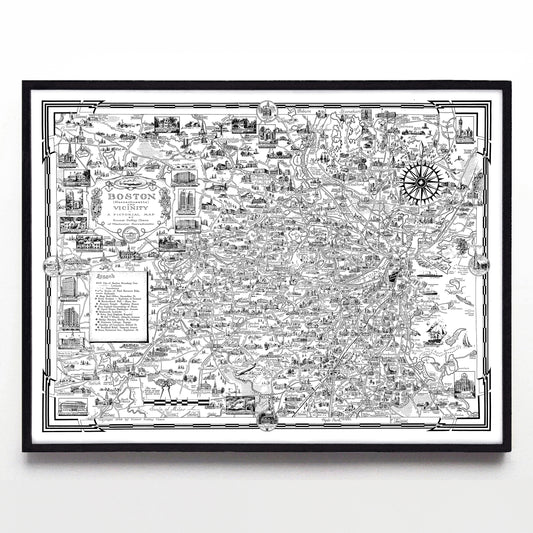 “Boston (Massachusetts) & Vicinity” print by Ernest Dudley Chase (1938)