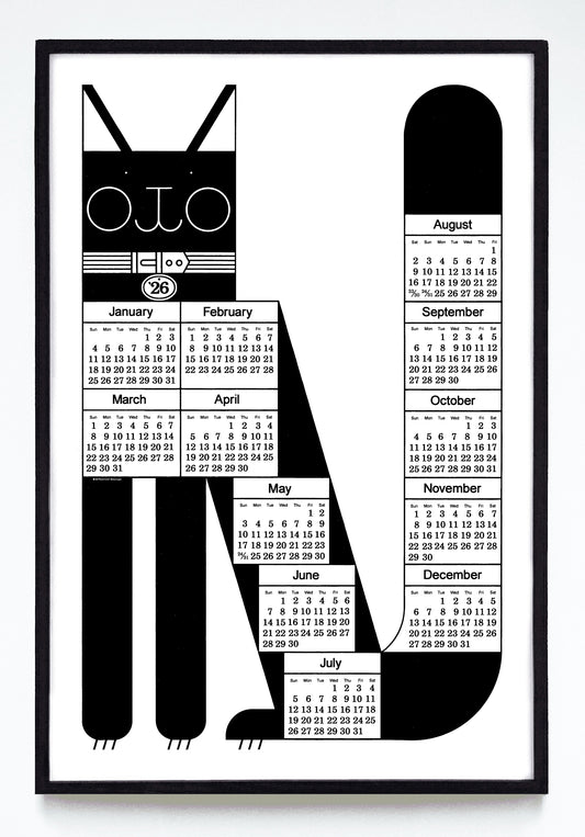 "The Biesinger 2026 Cat Calendar" print