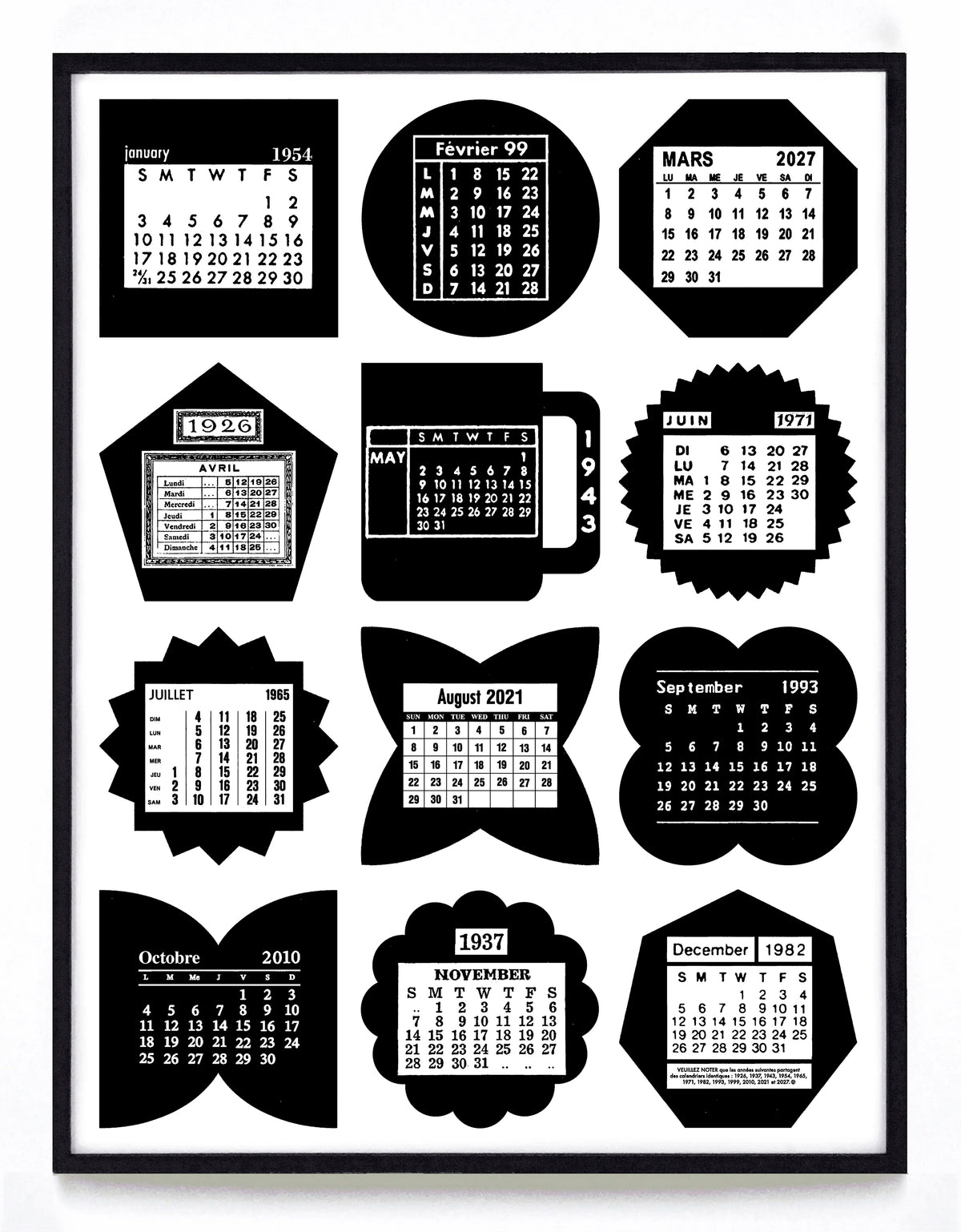 "The Biesinger 2027 One-Sheet Calendar" print