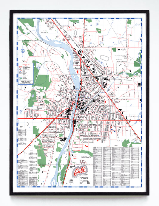 “Galt (Cambridge) Ontario” print by Pathfinder Air Surveys Ltd. (1961)