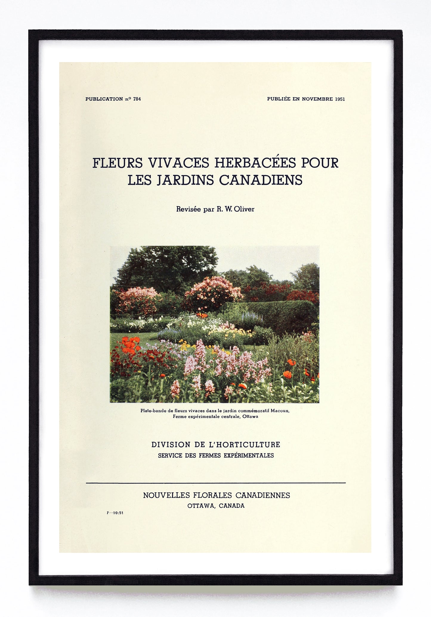 "Fleurs Vivaces Herbacées Pour Les Jardins Canadiens" print (1951)