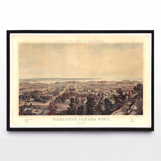“Hamilton, Canada West, from the Mountain” print by Edwin Whitefield (1854)