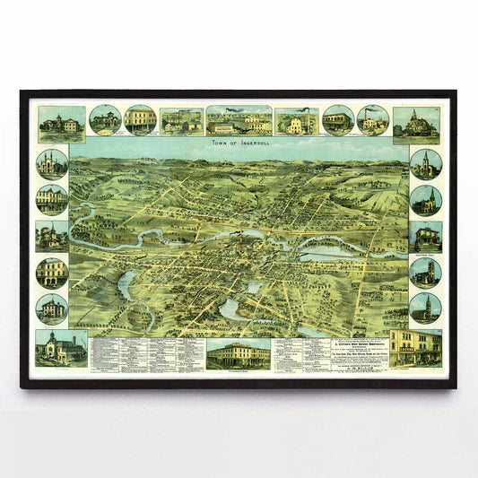“Town of Ingersoll” print by William Nathaniel Wesbroom (1885)