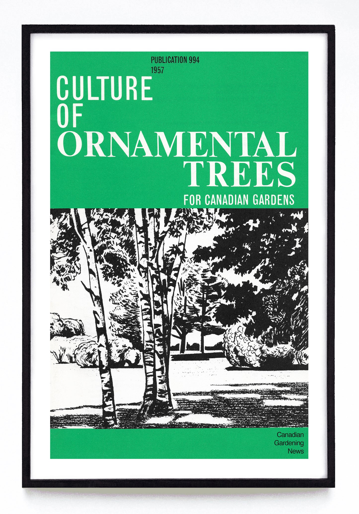 "Culture of Ornamental Trees for Canadian Gardens" print (1957)