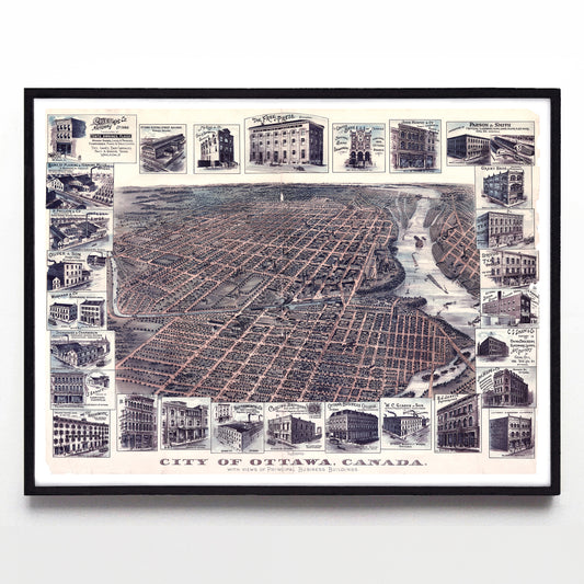 “City of Ottawa, Canada” print by the Toronto Lithographing Co. (1895)