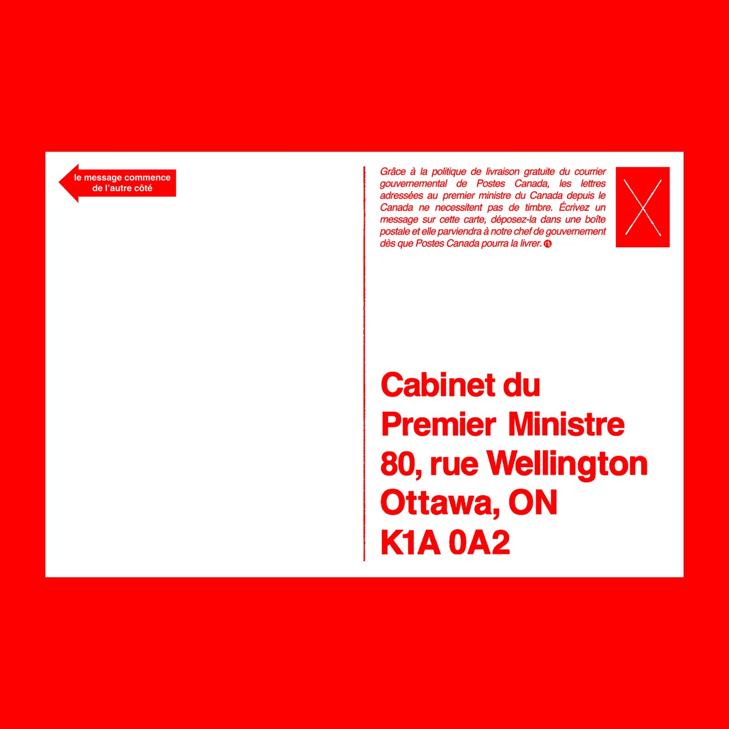 THIS WEEK ONLY: "A Note for the Prime Minister" and "Une Note Pour Le Premier Ministre" postcards