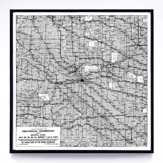 “All Roads Lead to the Regina Exhibition” print (1919)