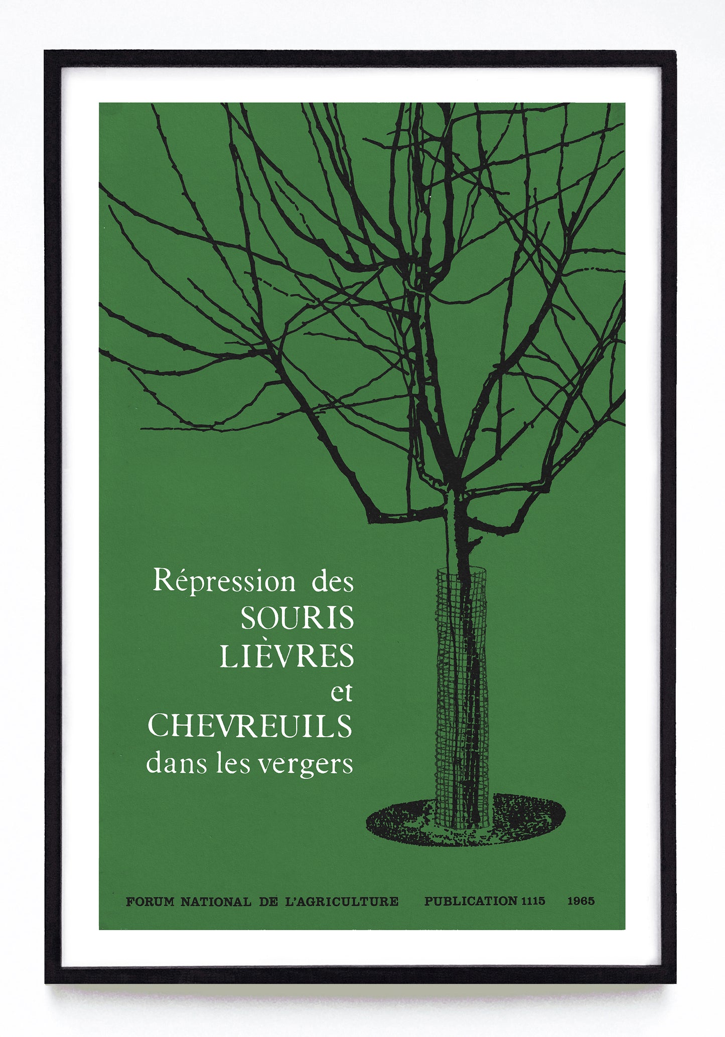 "Control of Mice, Rabbits, and Deer in Orchards" and "Répression des Souris Lièvres et Chevreuils Dans les Vergers" prints (1965)