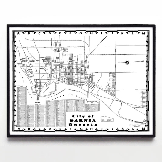 “City of Sarnia Ontario” print by Graphic Publishers Canada (1955)