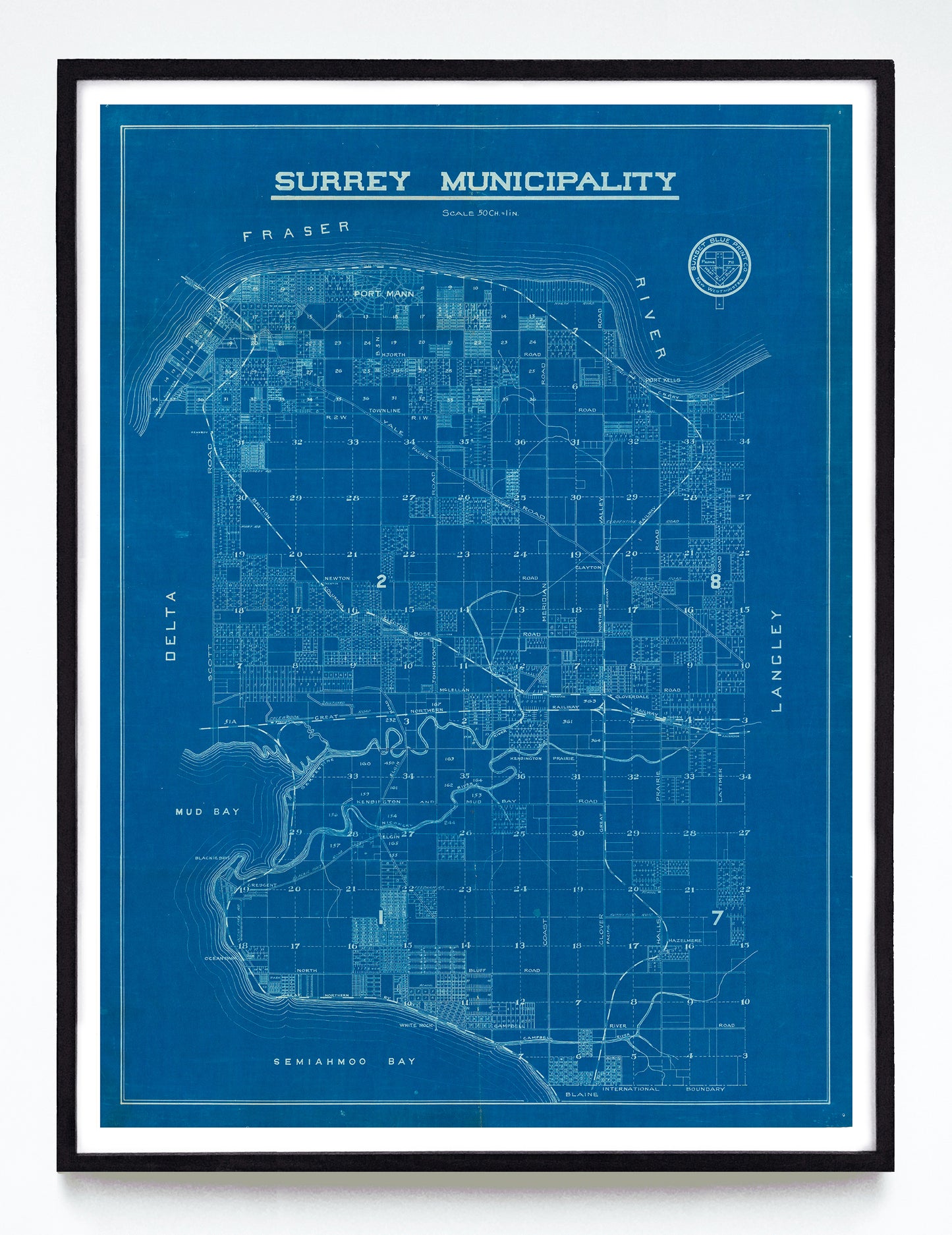 “Surrey Municipality” print by the Sunset Blueprint Co. (1910)