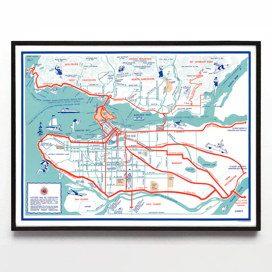 “Visitors Map of Vancouver” by the Vancouver Tourist Association (1953)