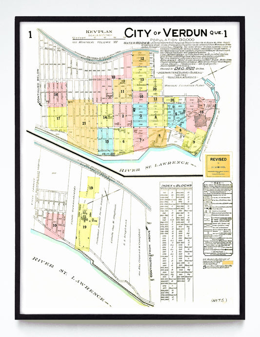 “City of Verdun (Montréal)” print by The Underwriter's Survey Bureau Ltd. (1922)