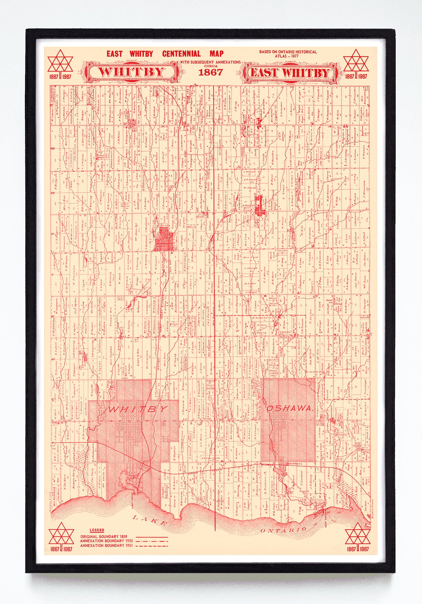 “East Whitby Centennial Map” print by Anonymous (1967)