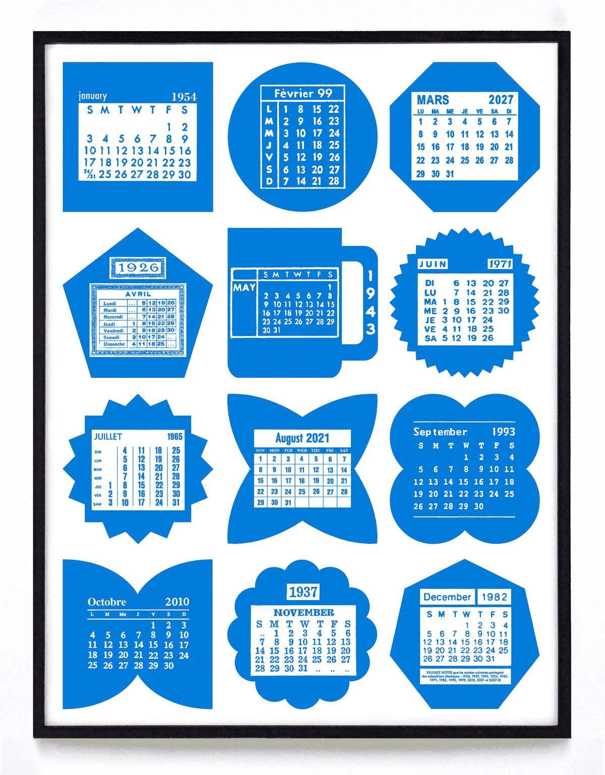 "The Biesinger 2027 One-Sheet Calendar" print
