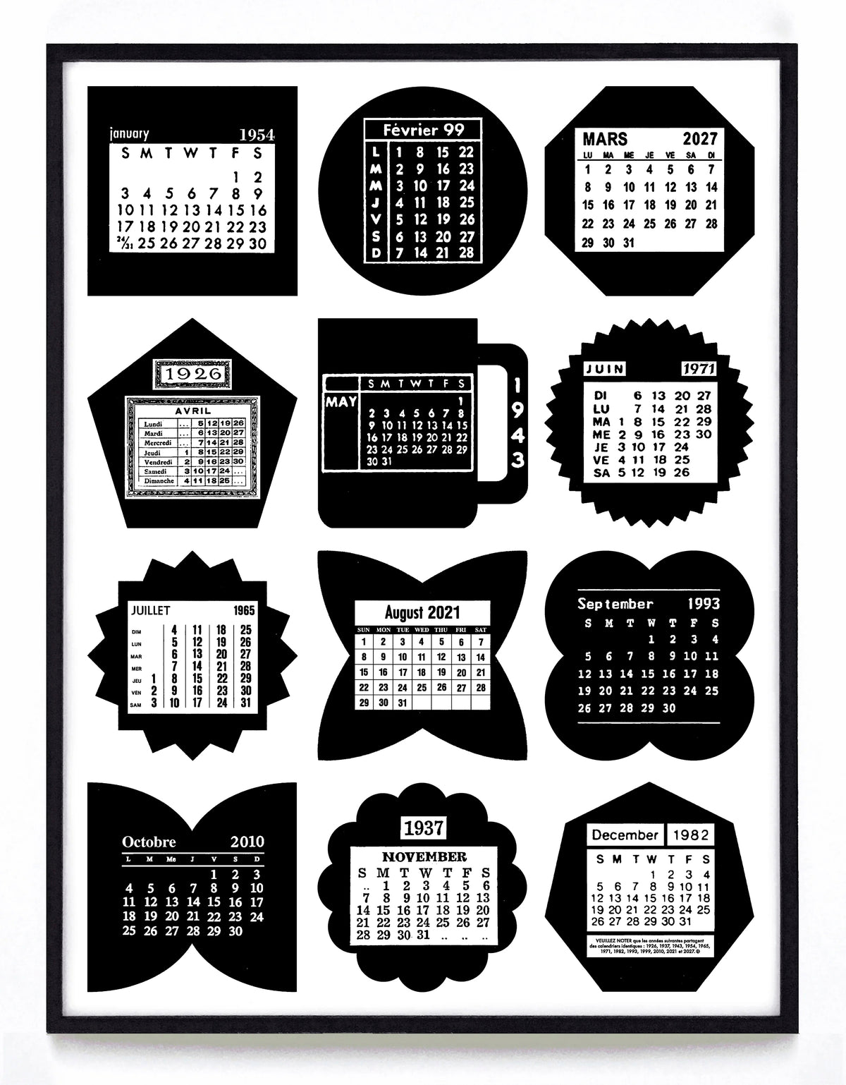 "The Biesinger 2027 One-Sheet Calendar" print