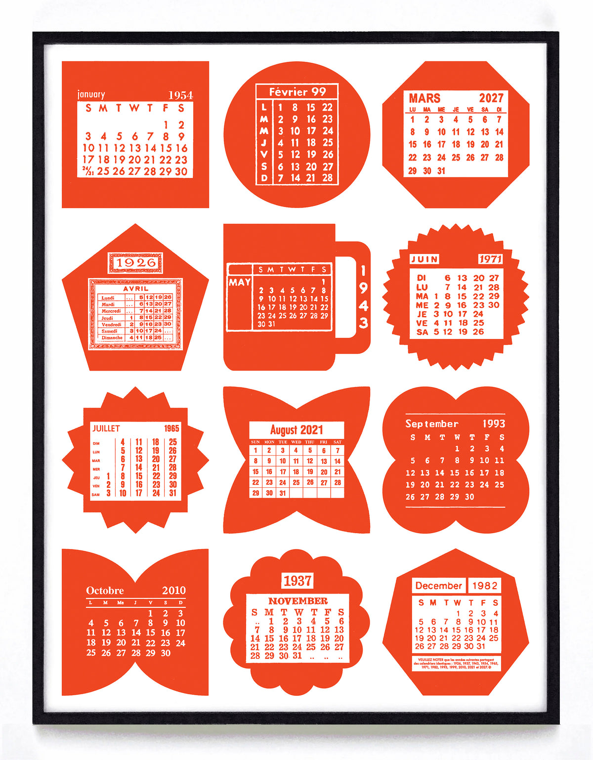 "The Biesinger 2027 One-Sheet Calendar" print