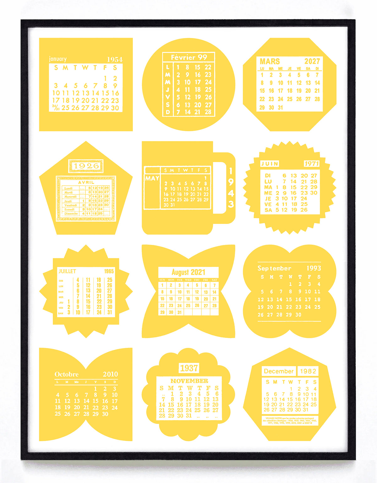 "The Biesinger 2027 One-Sheet Calendar" print
