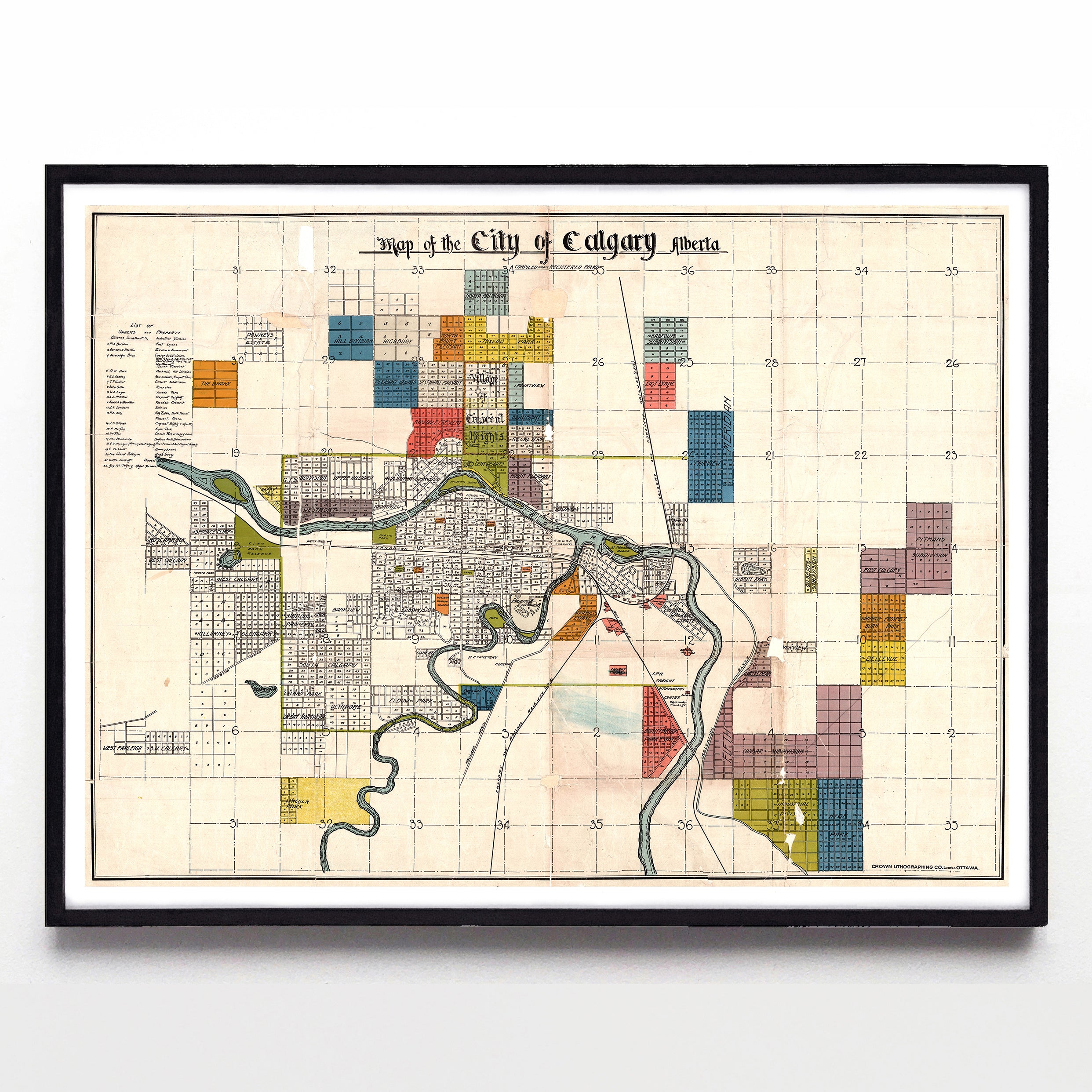 “Map of the City of Calgary Alberta Compiled from Registered Plans” by ...