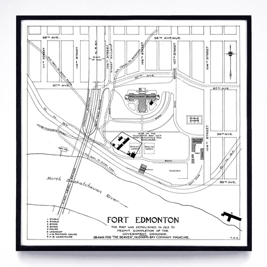 “Fort Edmonton” print by T. G. A. (1935)
