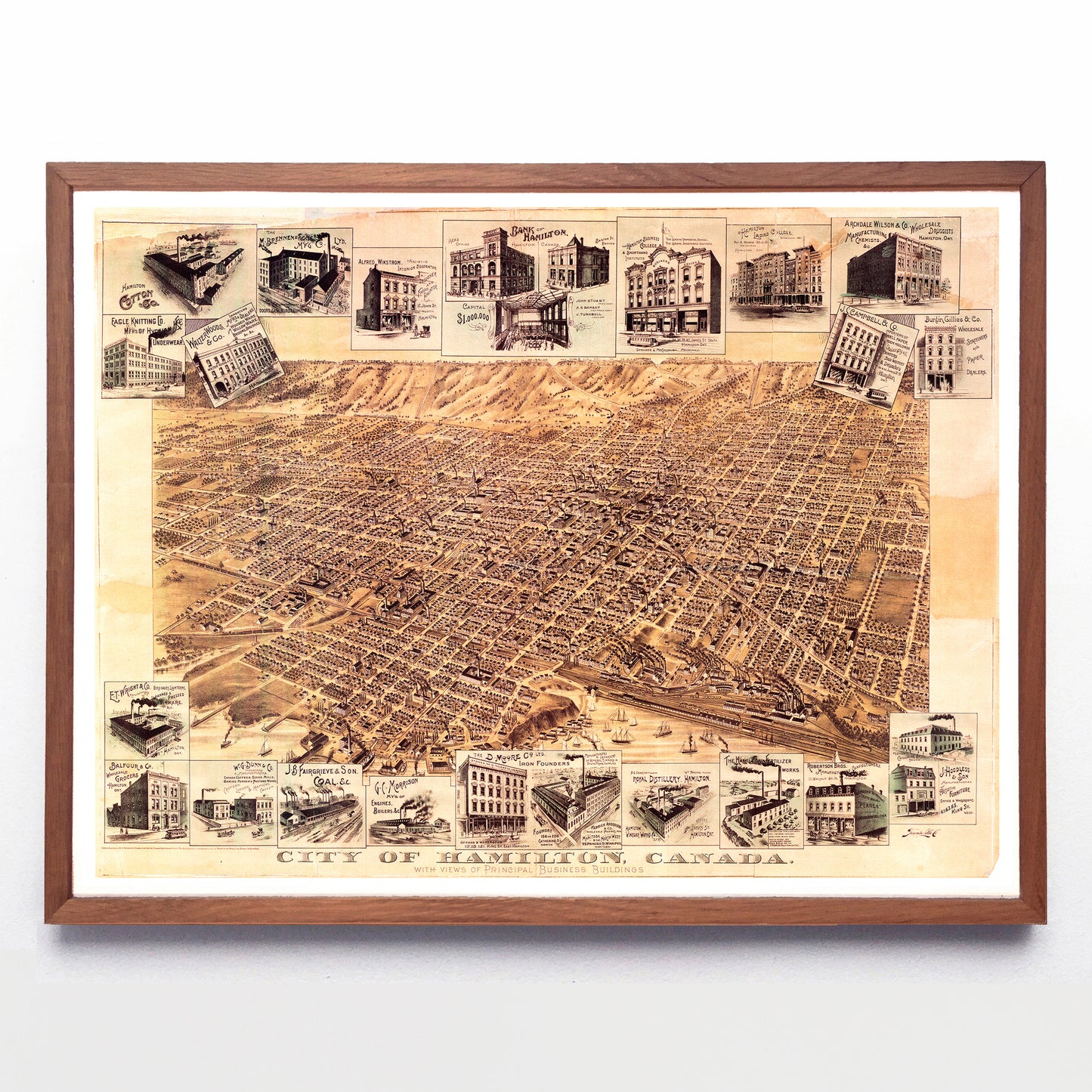 “City of Hamilton, Ontario” print by the Toronto Lithographing Co. (1894)