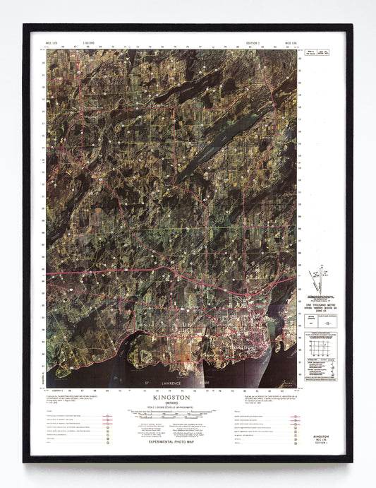 "Kingston Ontario Experimental Photo Map" print by the Department of National Defence (1968)