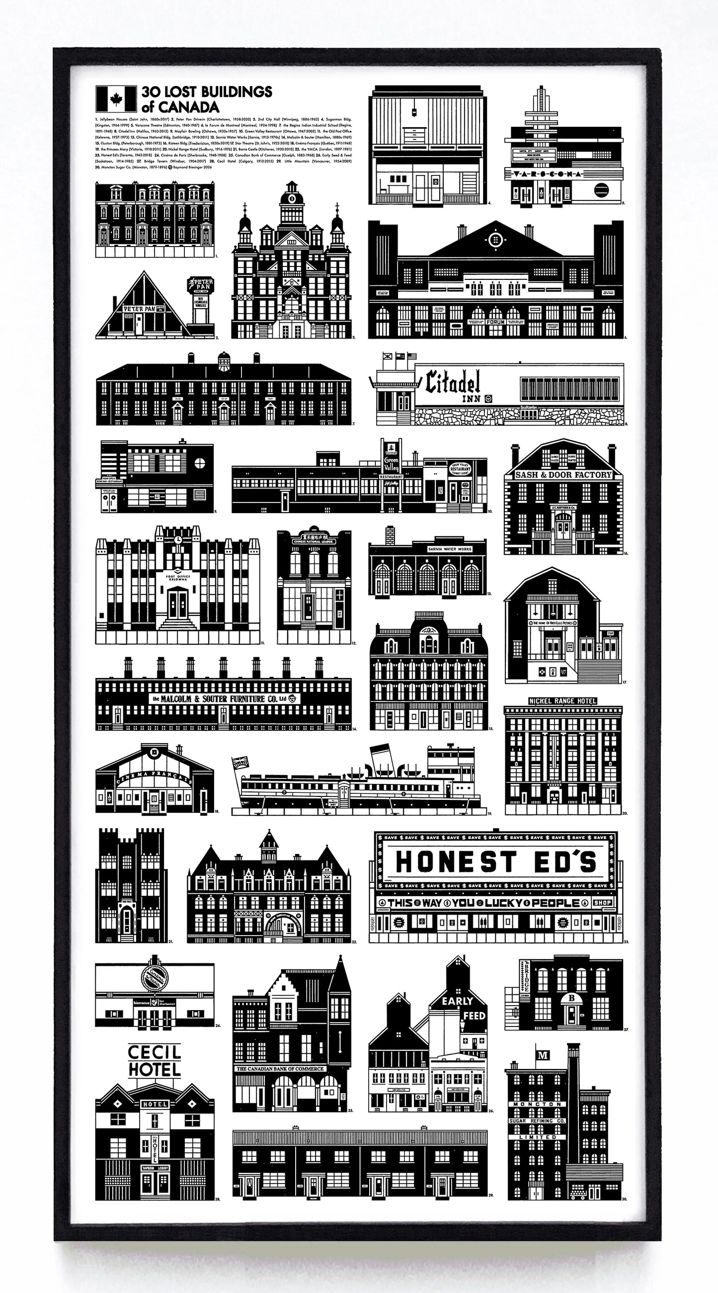 Lost Buildings of Canada print series