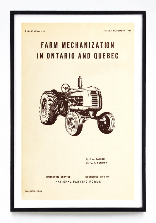 "Farm Mechanization in Ontario and Quebec" and "Mécanisation des Fermes dans L'Ontario et le Québec" prints (1954, 1955)