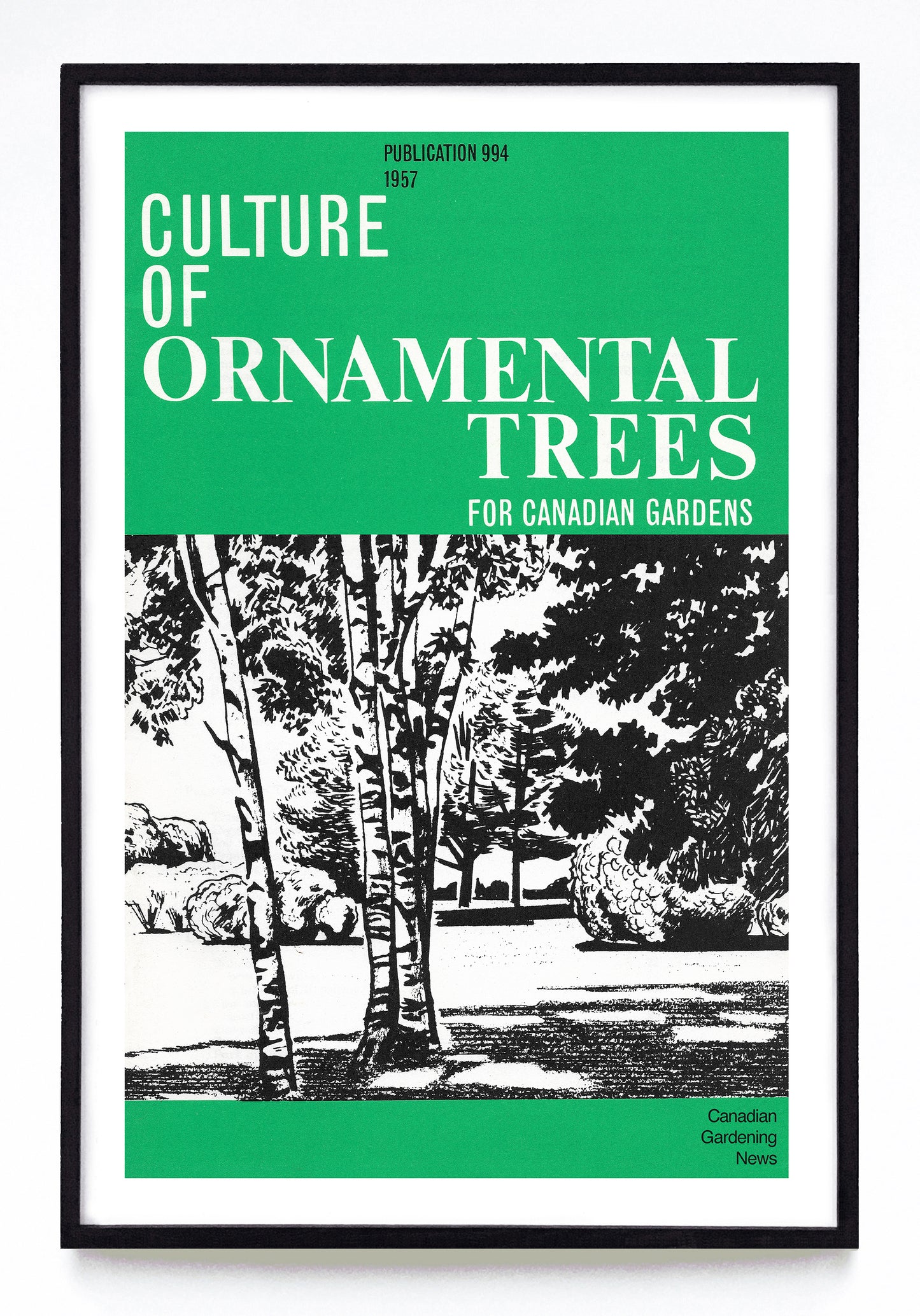 "Culture of Ornamental Trees for Canadian Gardens" print (1957)