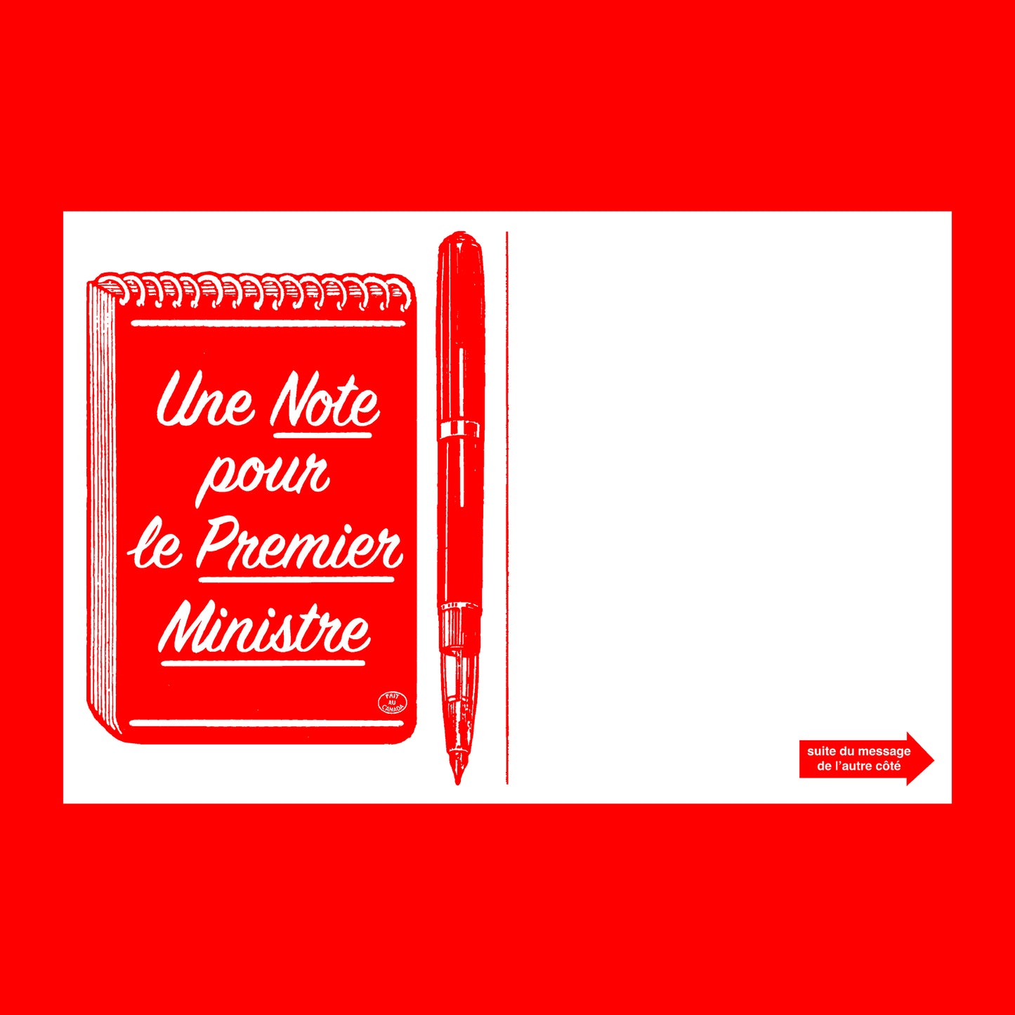 THIS WEEK ONLY: "A Note for the Prime Minister" and "Une Note Pour Le Premier Ministre" postcards