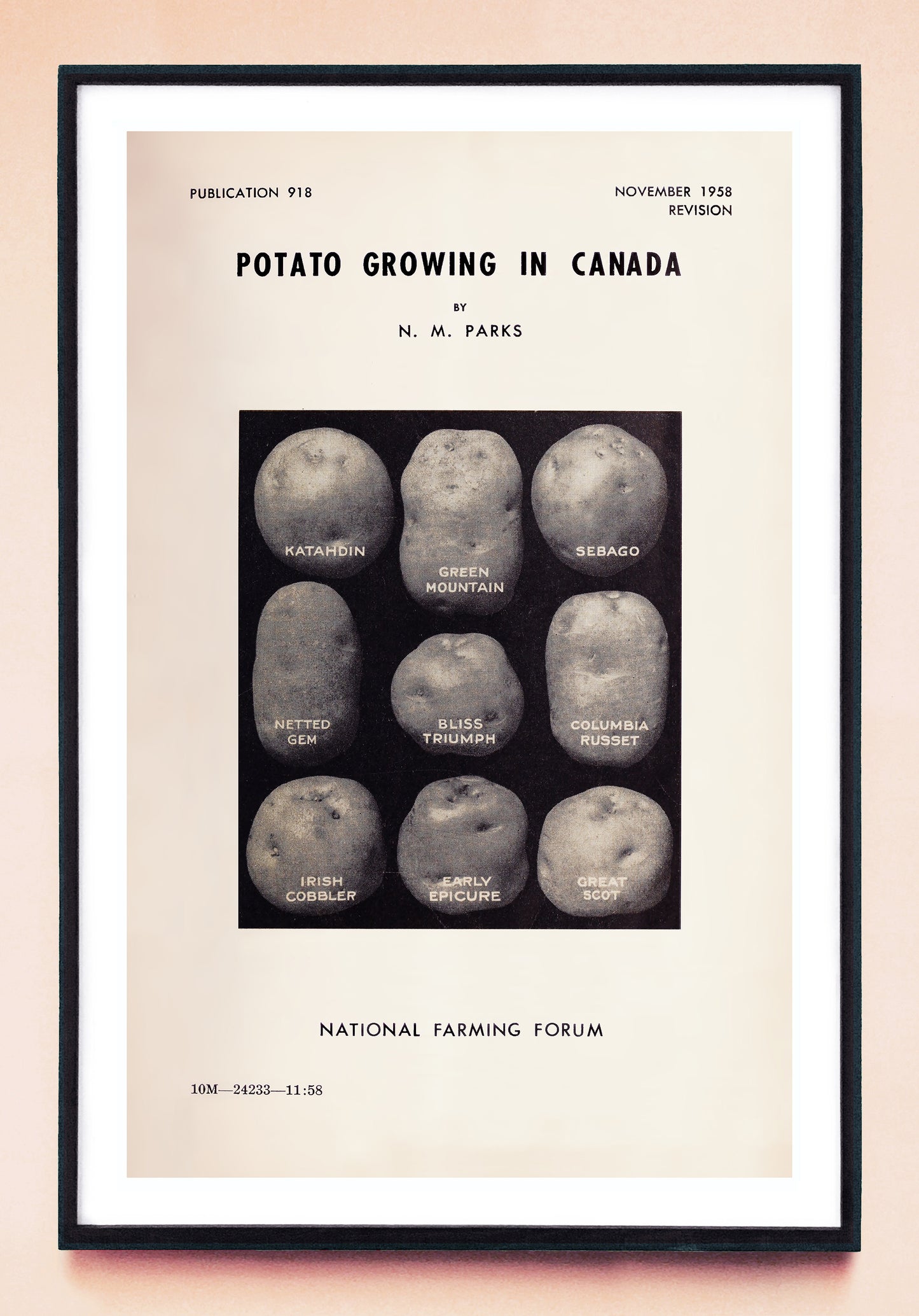 "La Culture de la Pomme de Terre au Canada" and "Potato Growing In Canada" prints (1956, 1958)