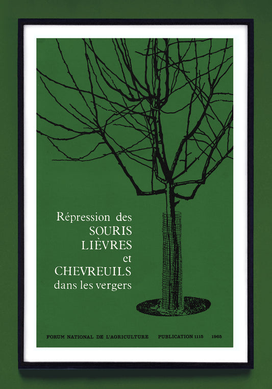 "Répression des Souris, Lièvres et Chevreuils Dans les Vergers" print (1965)