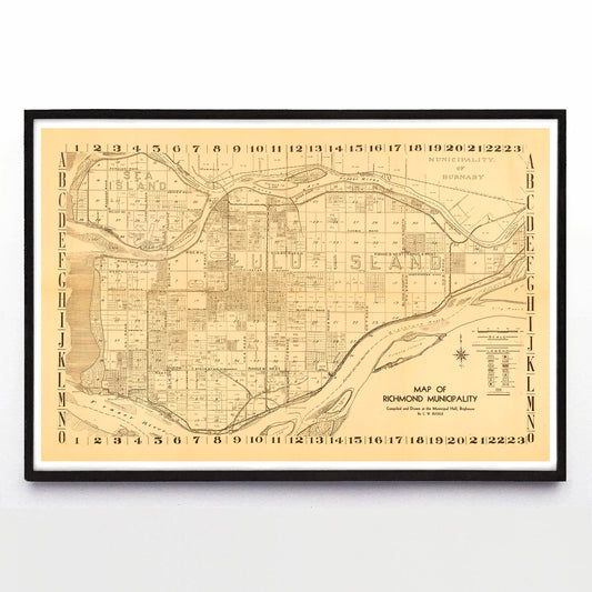 “Map of Richmond Municipality” print by C. W. Buckle (1945)