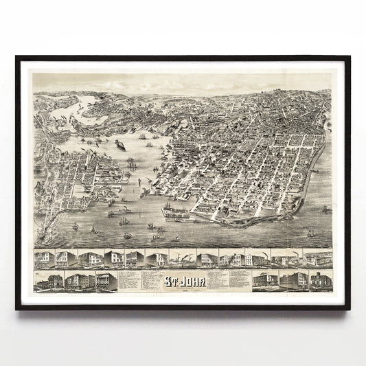 “The City of Saint John, New Brunswick” print by O. H. Bailey & Co. (1882)