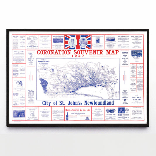 “St. John's Coronation Souvenir Map” print by W. P. Ryan et. al. (1937)