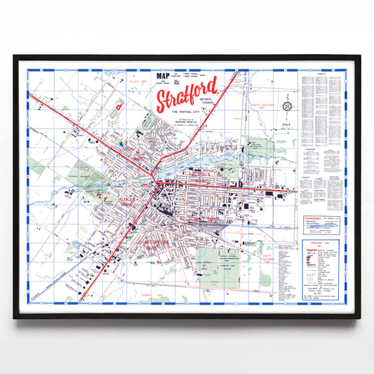 “Stratford: the Festival City” print by Pathfinder Air Surveys Ltd. (1964)