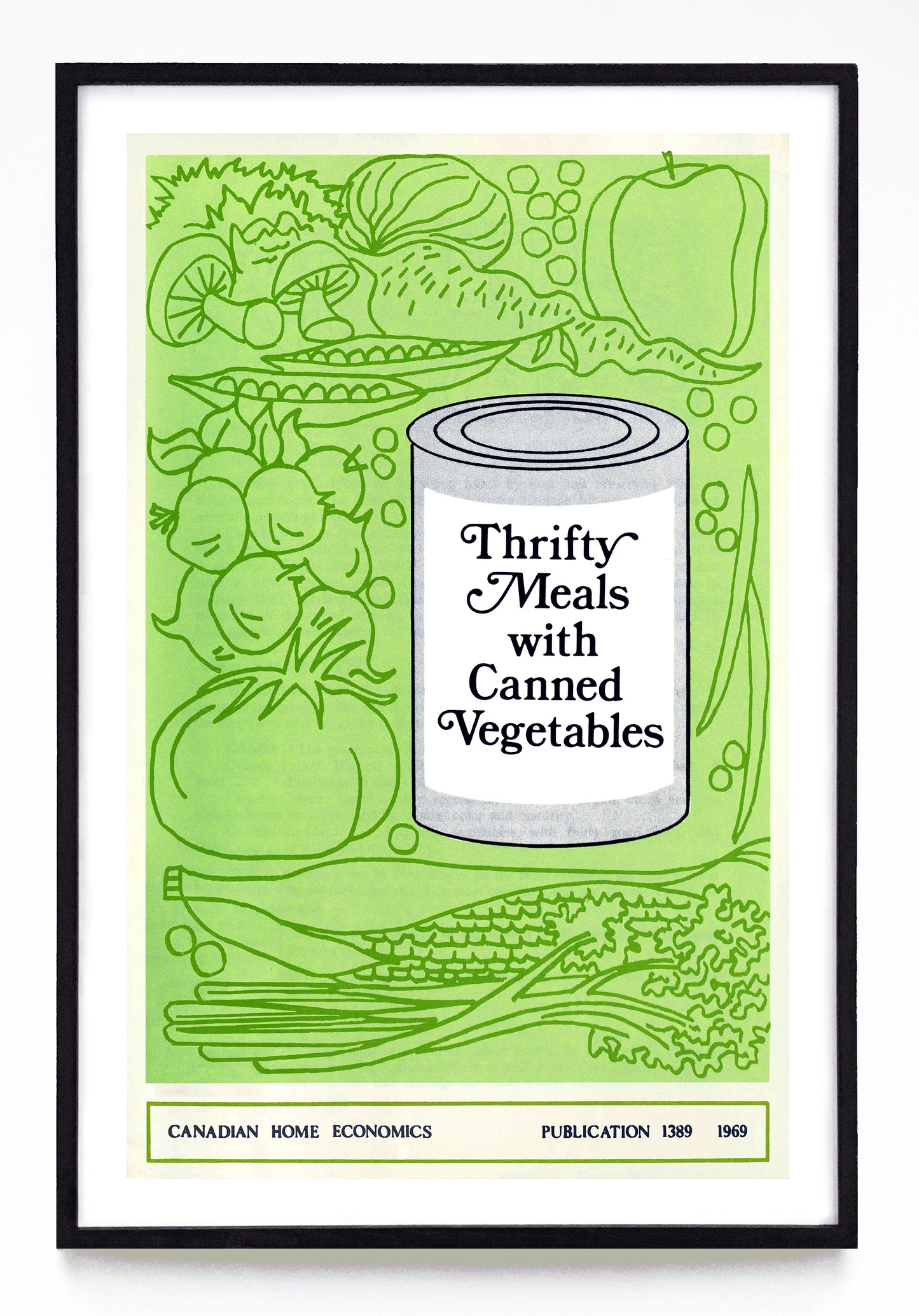 "Thrifty Meals with Canned Vegetables" print (1969)