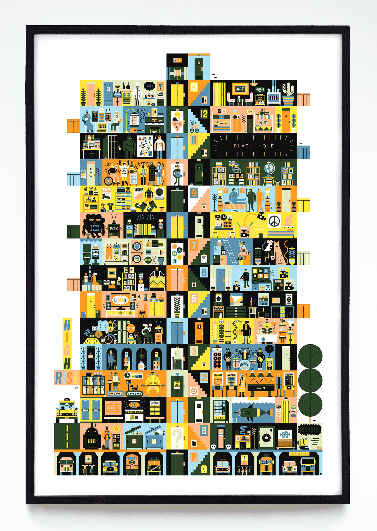 "High-Rise" print